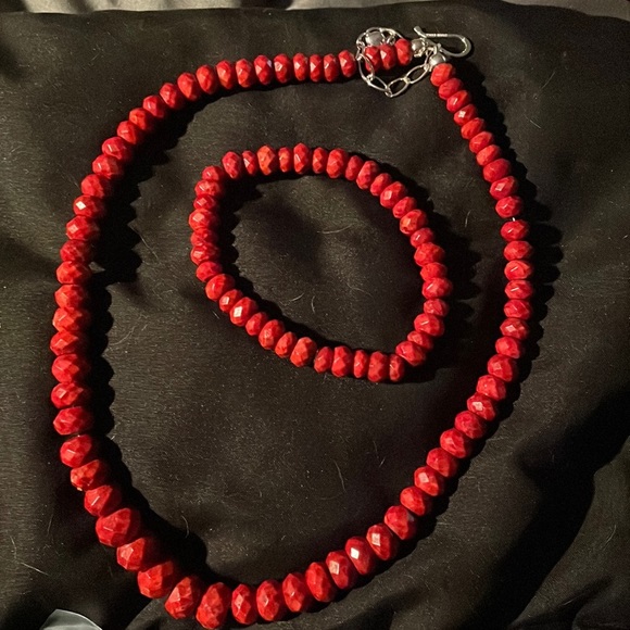Jay King Jewelry - Red coral bead necklace & stretch bracelet by Jay King